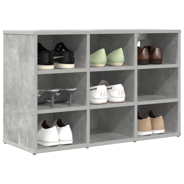 vidaXL Shoe Cabinet Concrete grey 77.5 x 30 x 51 cm Engineered Wood