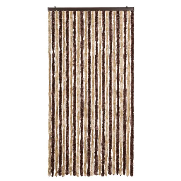 vidaXL Fly Curtain Beige and Light Brown 100x230 cm Chenille