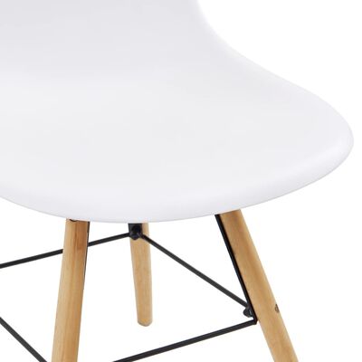 vidaXL Dining Chairs 2 pcs White Plastic