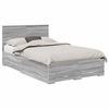 vidaXL Bed Frame with Drawer Grey Sonoma 120 x 200 cm Engineered Wood