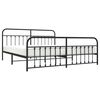 vidaXL Metal Bed Frame without Mattress with Footboard Black 200x200cm