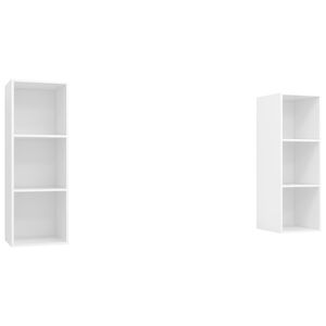 vidaXL Wall-mounted TV Cabinets 2 pcs White Engineered Wood
