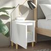 vidaXL Bed Cabinet with Solid Wood Legs White 40x30x50 cm