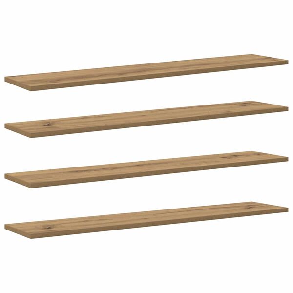 vidaXL Bookshelf Board 4 pcs Brown 100 x 20 x 1.5 cm Engineered Wood