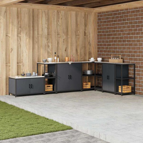 vidaXL Kitchen Storage with Shelf Anthracite 40 x 50 x 92 cm Steel