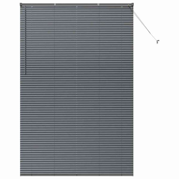 vidaXL Venetian Blinds with Curtains Dark Grey 220 x 145 cm Aluminium