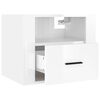 vidaXL Wall-mounted Bedside Cabinet High Gloss White 50x36x40 cm