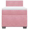 vidaXL Box Spring Bed with Mattress Pink 100x200 cm Velvet