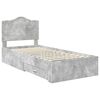 vidaXL Bed Frame with Drawer Concrete Grey 90 x 200 cm Engineered Wood