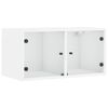 vidaXL Wall Cabinet with Glass Doors White 68.5x37x35 cm