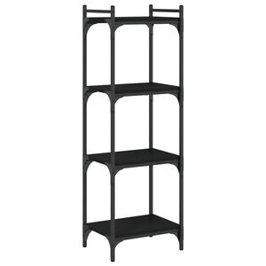 vidaXL Bookcase 4-Tier Black 40x30x120 cm Engineered Wood