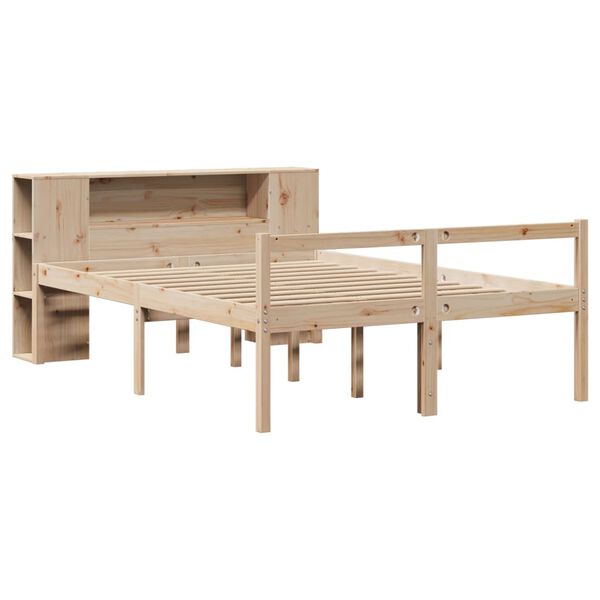 vidaXL Bookcase Bed without Mattress 140x200 cm Solid Wood Pine