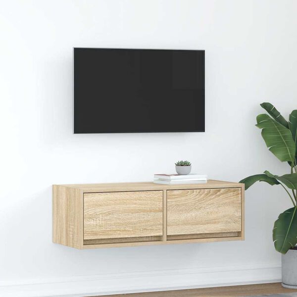 vidaXL TV Cabinet Sonoma Oak 80x31x25.5 cm Engineered Wood