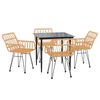 vidaXL 5 Piece Garden Dining Set Poly Rattan