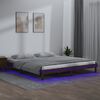 vidaXL LED Bed Frame without Mattress Honey Brown 160x200 cm Solid Wood