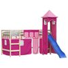 vidaXL Curtains for Loft Bed with Tower Pink Polyester