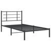 vidaXL Metal Bed Frame without Mattress with Headboard Black 100x200cm
