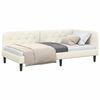 vidaXL Corner Bed Frame with Headboard Cream 100 x 200 cm Velvet