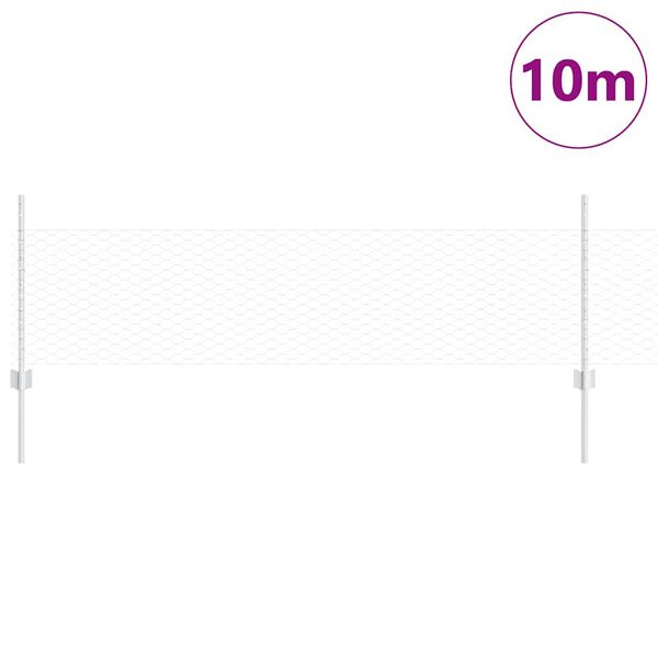 vidaXL Fence with Post Silver 0.5 x 10 m Steel