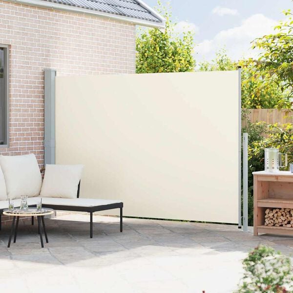 vidaXL Patio Retractable Side Awning 200x300 cm Cream