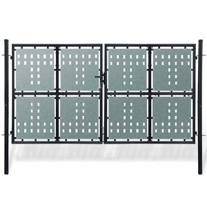 vidaXL Black Single Door Fence Gate 300x150 cm