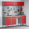vidaXL Work Cabinet Set with Drawer with Storage Manual 10 pcs Red