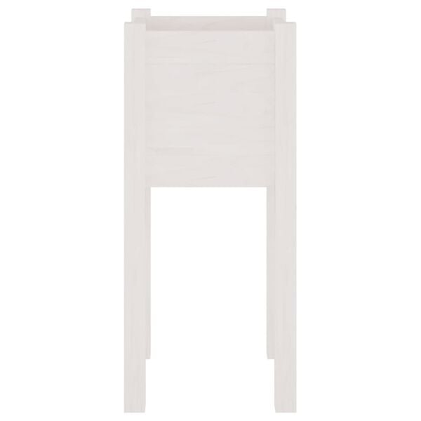 vidaXL Garden Planter White 31x31x70 cm Solid Pinewood