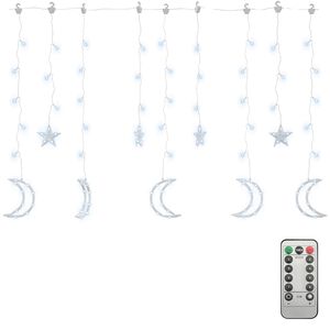 vidaXL Star and Moon Fairy Lights Remote Control 138 LED Cold White