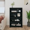 vidaXL Book Cabinet Black 80x35x126 cm Solid Wood Pine
