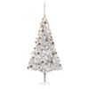vidaXL Artificial Pre-lit Christmas Tree with Ball Set Silver 210 cm PET