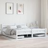 vidaXL Bed Frame without Mattress White Solid Wood Pine 180x200 cm Super King