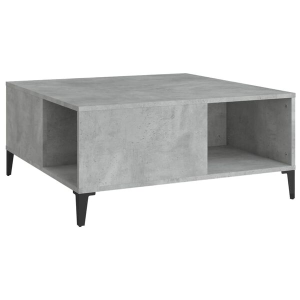 vidaXL Coffee Table Concrete Grey 80x80x36.5 cm Engineered Wood