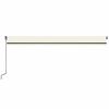 vidaXL Manual Retractable Awning with LED 600x350 cm Cream