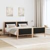 vidaXL Bed Frame with Headboard Black 200 x 200 cm Fabric