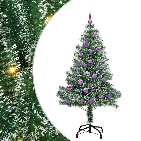 vidaXL Artificial Christmas Tree Snow Flocked with LED Light 150 cm