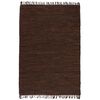 vidaXL Hand-woven Chindi Rug Leather 120x170 cm Brown