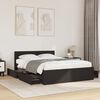 vidaXL Bed Frame with Headboard without Mattress Black 140x200 cm