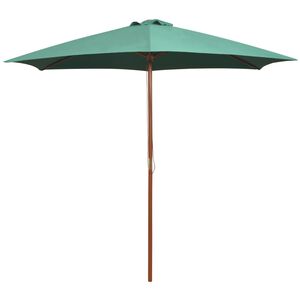vidaXL Garden Parasol 270x270 cm Wooden Pole Green