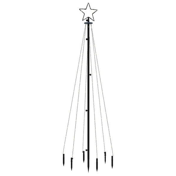vidaXL Christmas Tree with Spike Cold White 108 LEDs 180 cm