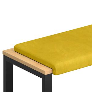 vidaXL Bench Cushion Velvet Yellow Depth 35 cm