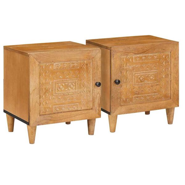 vidaXL Bedside Cabinet 2 pcs Light Brown 40 x 33 x 46 cm
