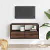 vidaXL TV Cabinet Brown Oak 80x31x39.5 cm Engineered Wood and Metal