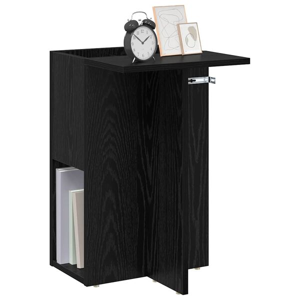 vidaXL End Table Black Oak 35 x 40 x 55 cm Engineered Wood