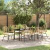 vidaXL Garden Dining Set 7 pcs Brown Poly Rattan