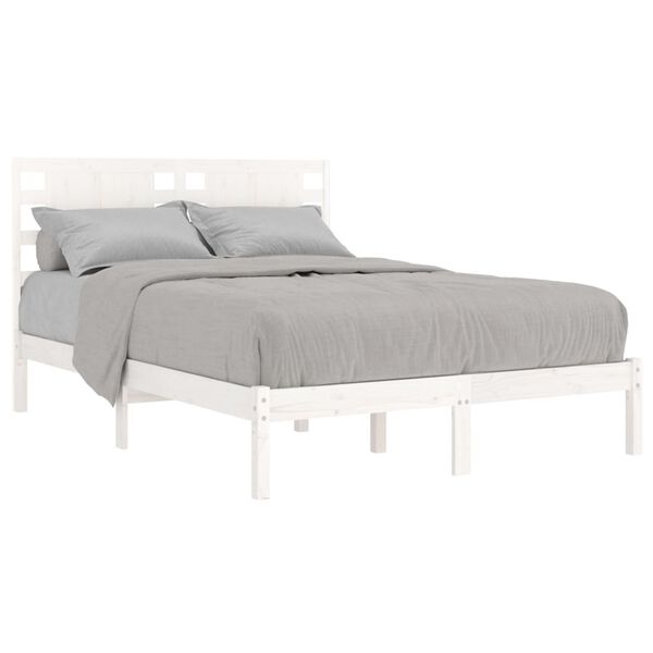 vidaXL Bed Frame without Mattress White 120x190 cm Small Double Solid Wood