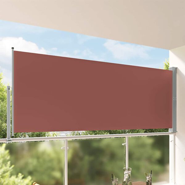 vidaXL Patio Retractable Side Awning 140 x 300 cm Brown