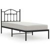 vidaXL Metal Bed Frame without Mattress with Headboard Black 90x200cm