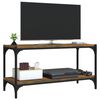 vidaXL TV Cabinet Smoked Oak 80x33x41 cm Engineered Wood and Steel