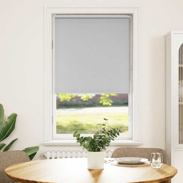 vidaXL Roller Blind Blackout Light Grey 80x130 cm Fabric Width 75.7 cm Polyester