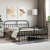 vidaXL Metal Bed Frame without Mattress with Footboard Black 180x200cm